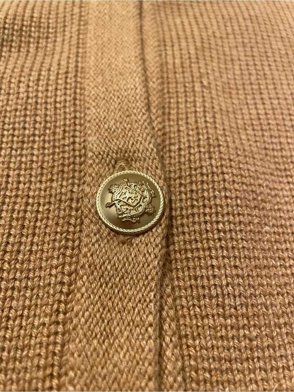 J.Crew Emilie Sweater Lady Jacket Women XXL Brown Gold Button Quiet Luxury